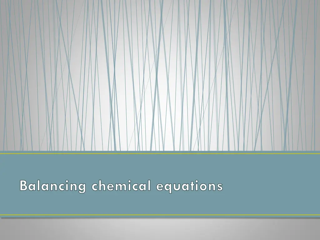 balancing chemical equations