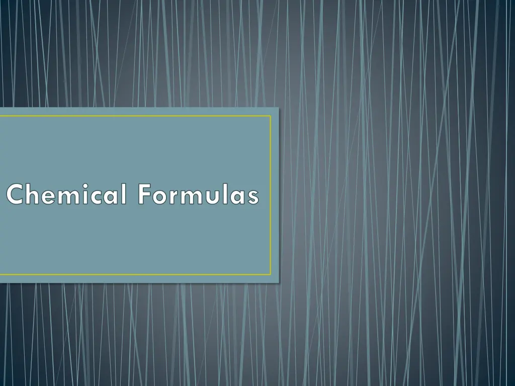 chemical formulas