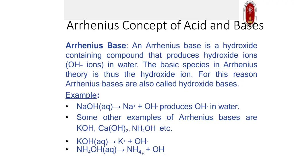 arrhenius concept ofacid and bases 2