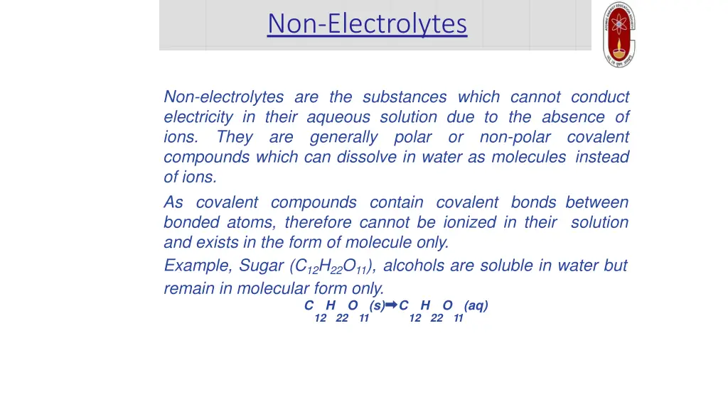 non electrolytes