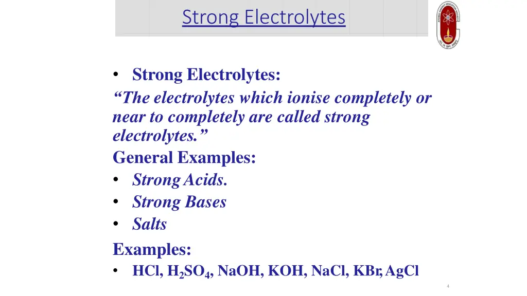 strong electrolytes