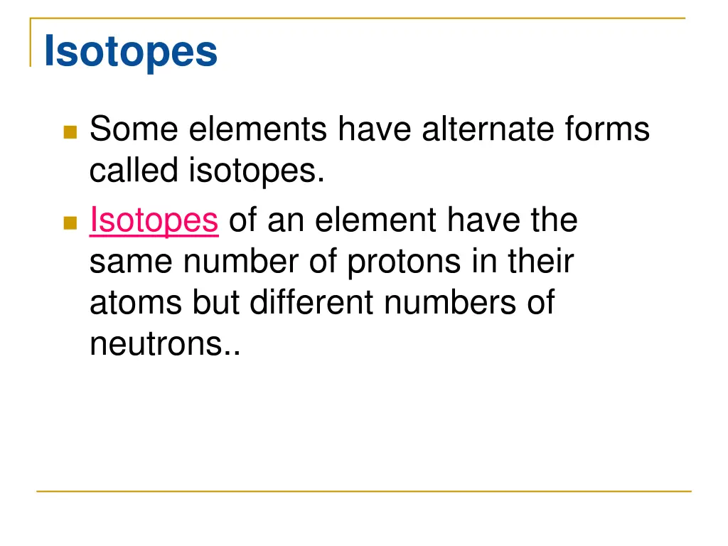 isotopes