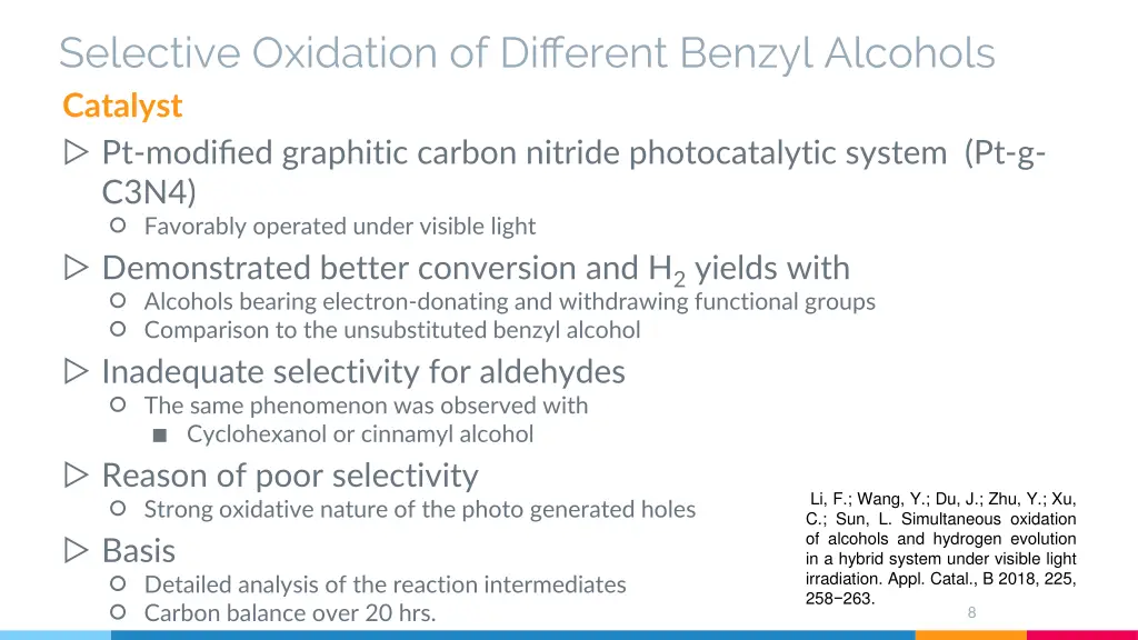 selective oxidation of different benzyl alcohols