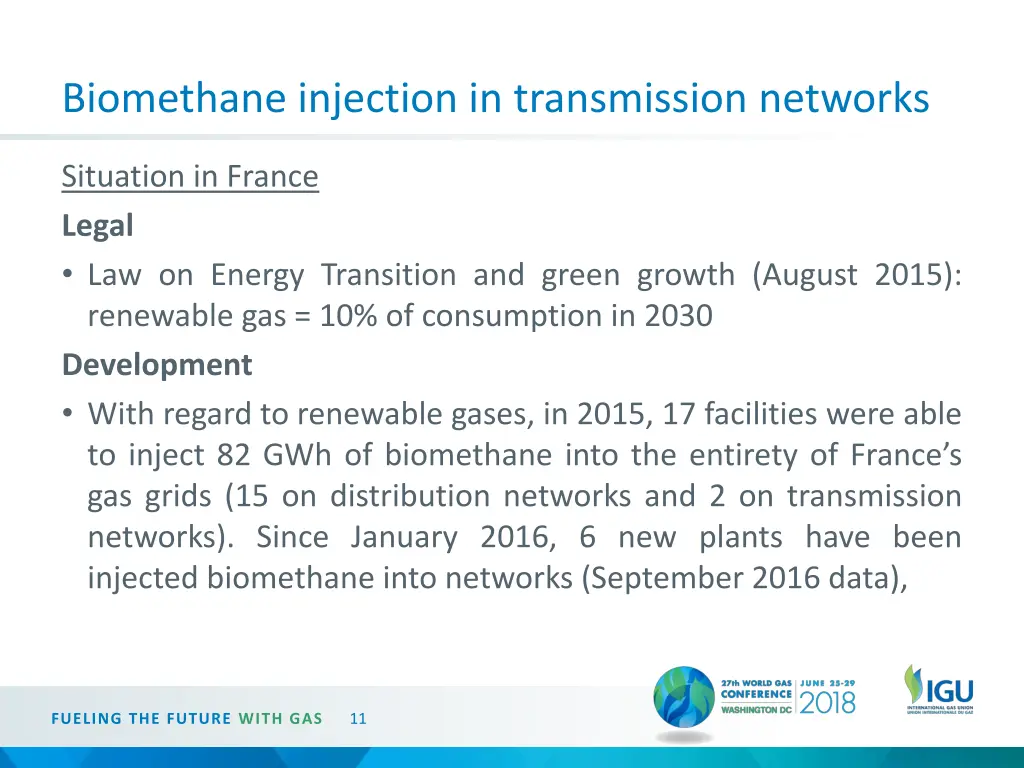 biomethane injection in transmission networks