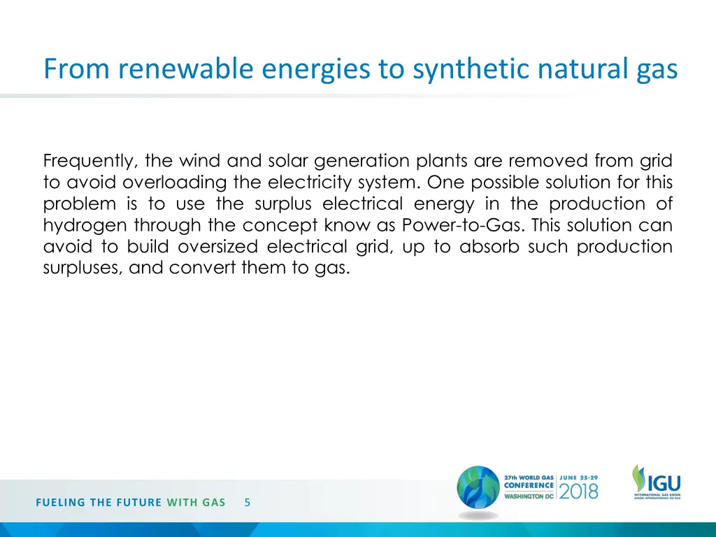 from renewable energies to synthetic natural gas