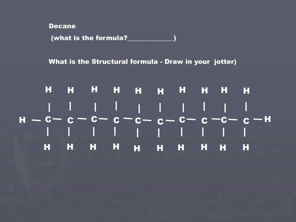 decane what is the formula 1