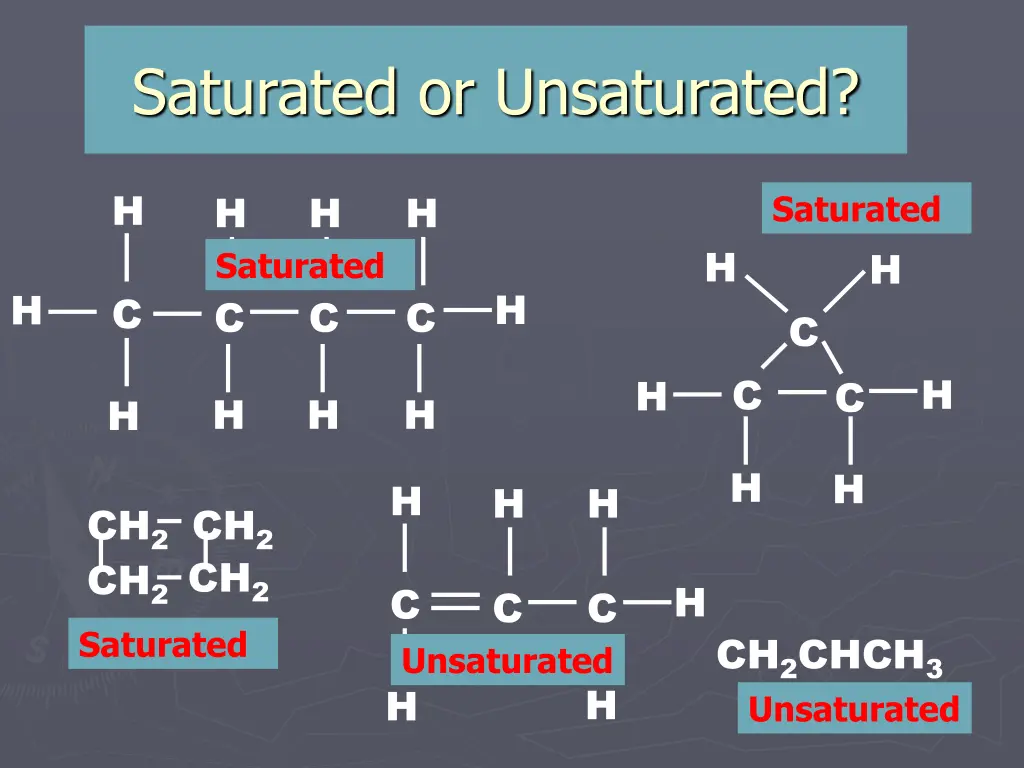 saturated or unsaturated