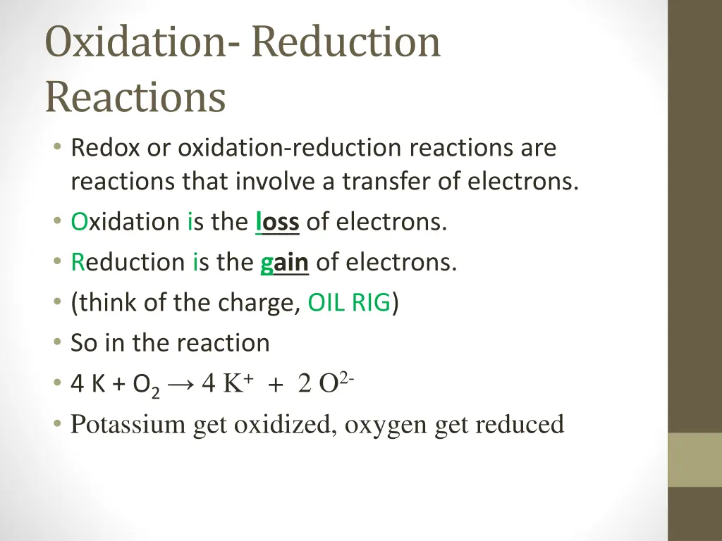 oxidation reduction reactions redox or oxidation