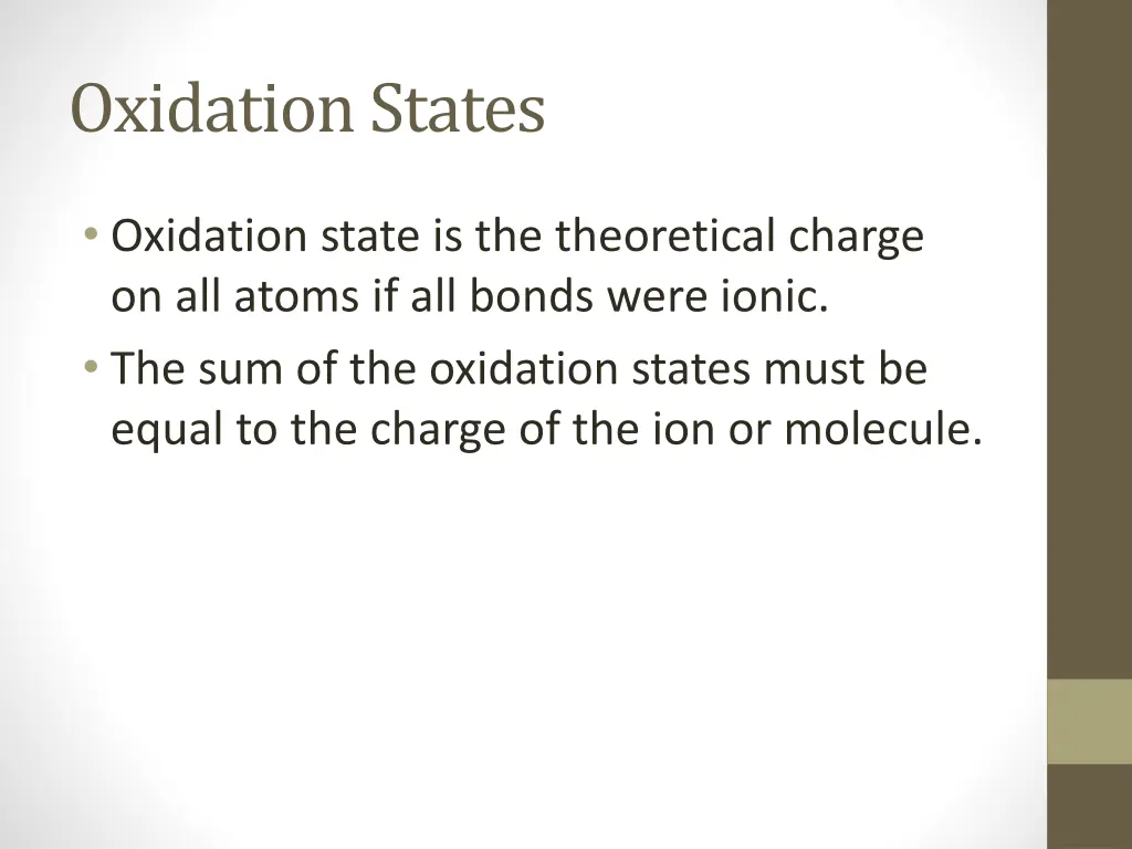 oxidation states