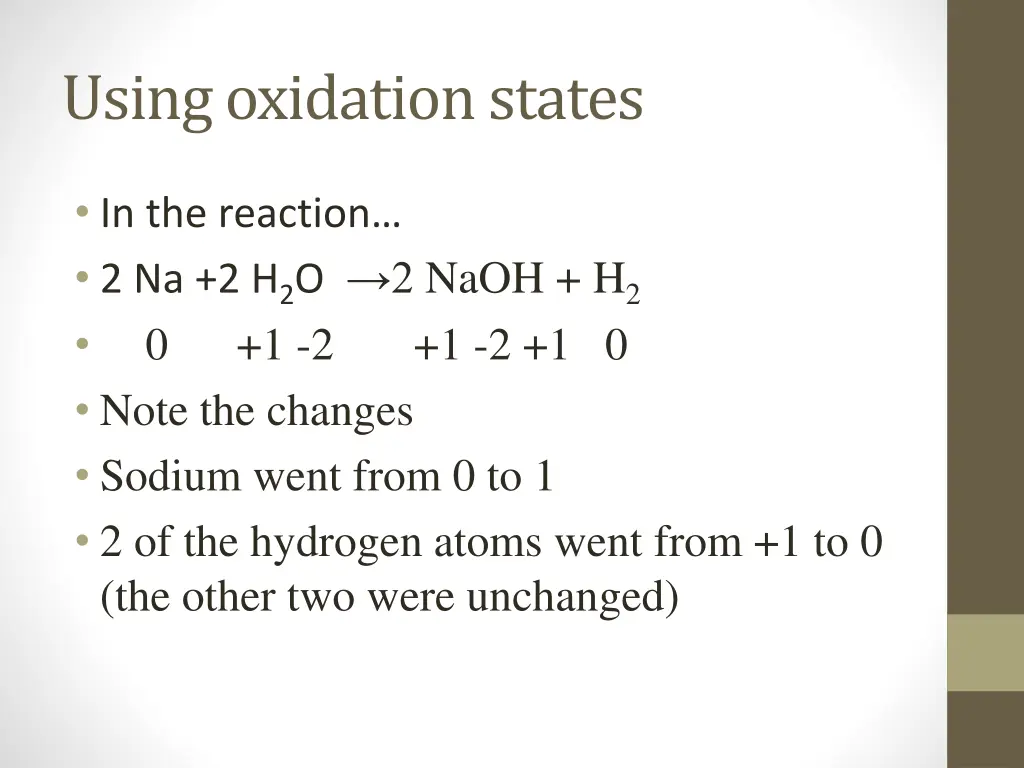 using oxidation states