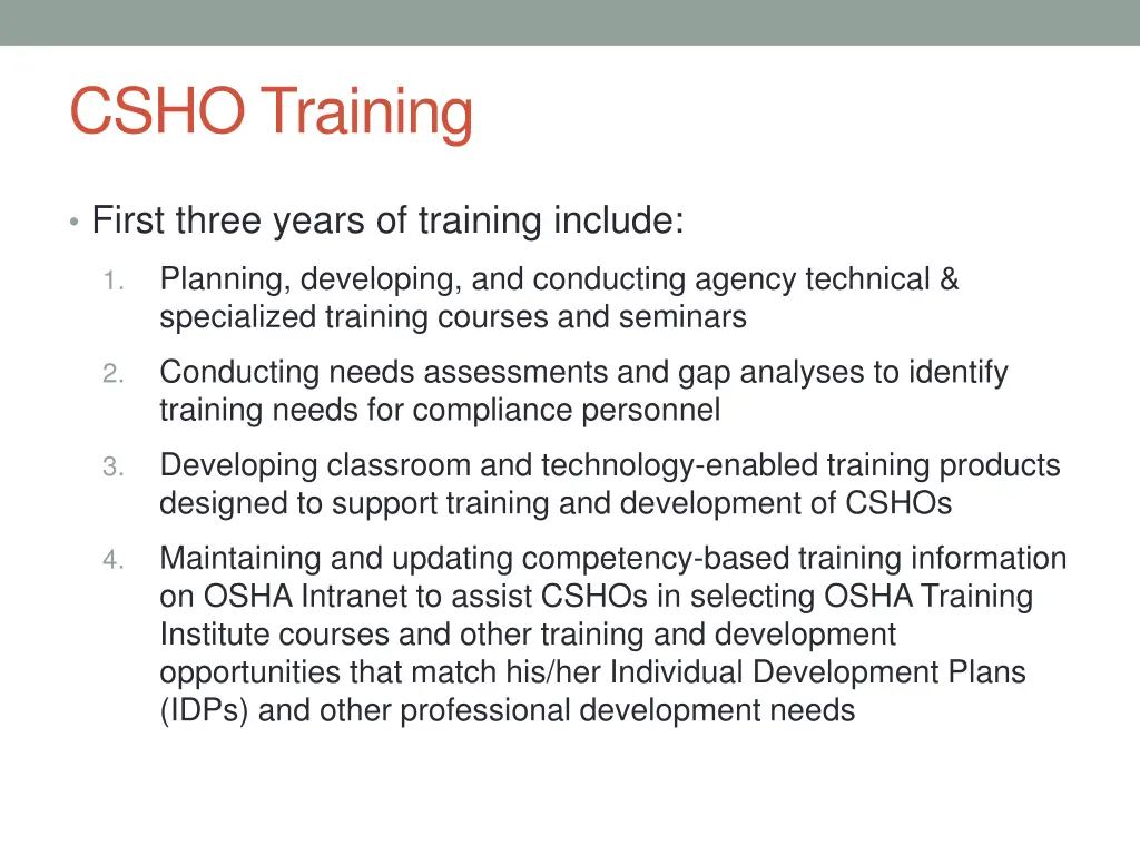 csho training