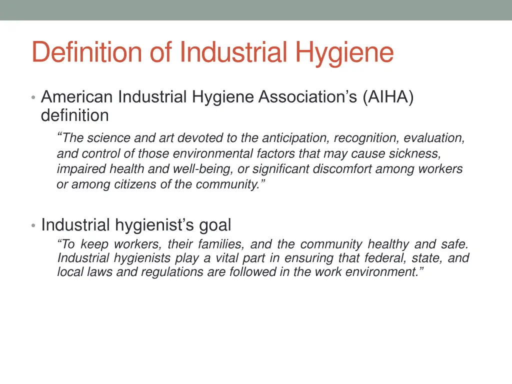 definition of industrial hygiene