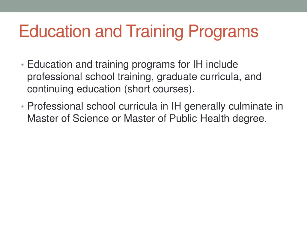 education and training programs