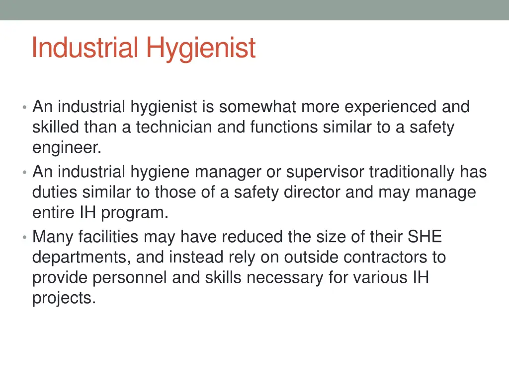 industrial hygienist