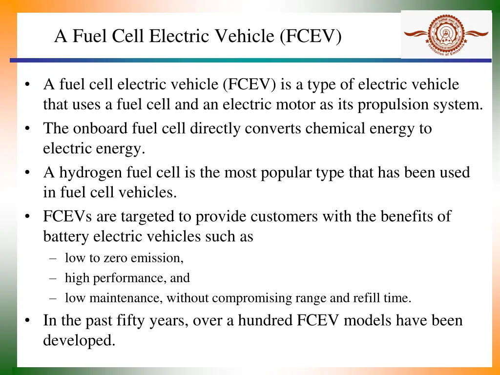 a fuel cell electric vehicle fcev