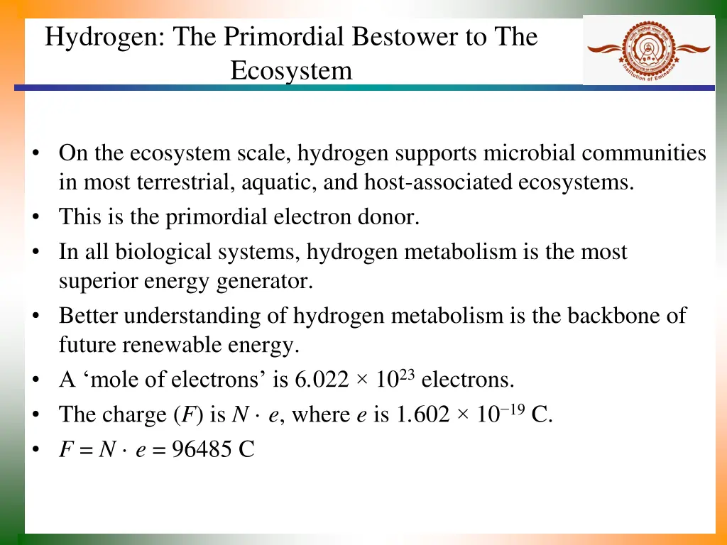 hydrogen the primordial bestower to the ecosystem