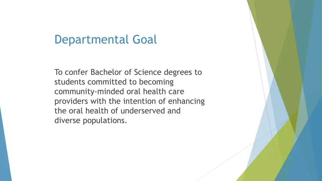 departmental goal