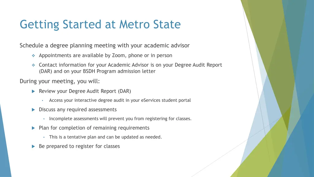 getting started at metro state