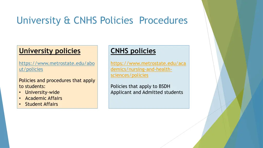 university cnhs policies procedures