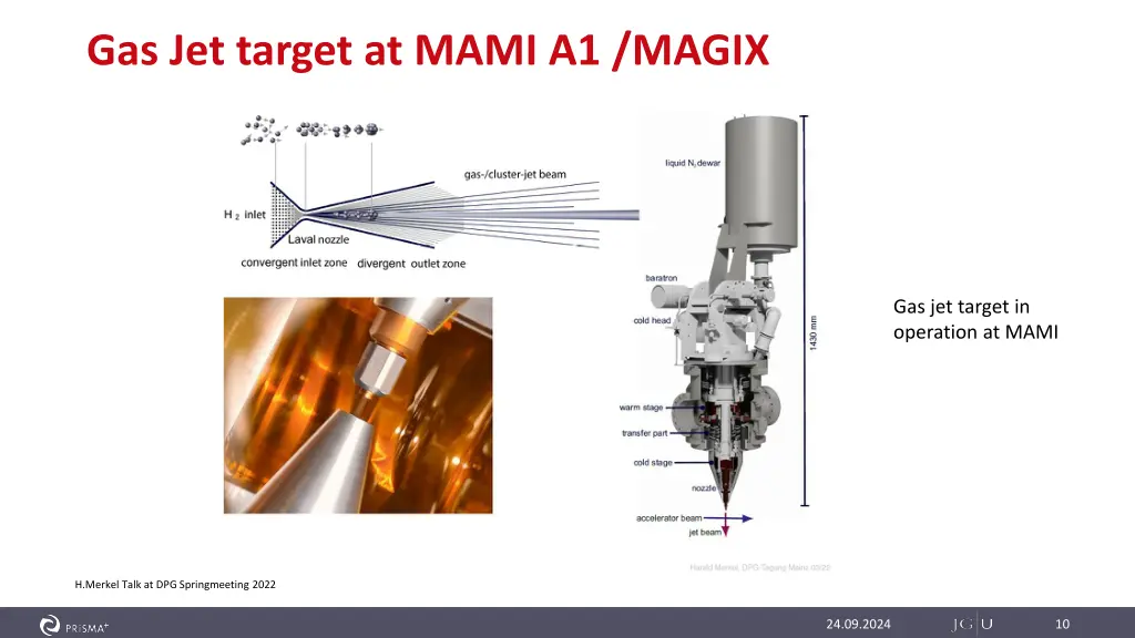 gas jet target at mami a1 magix