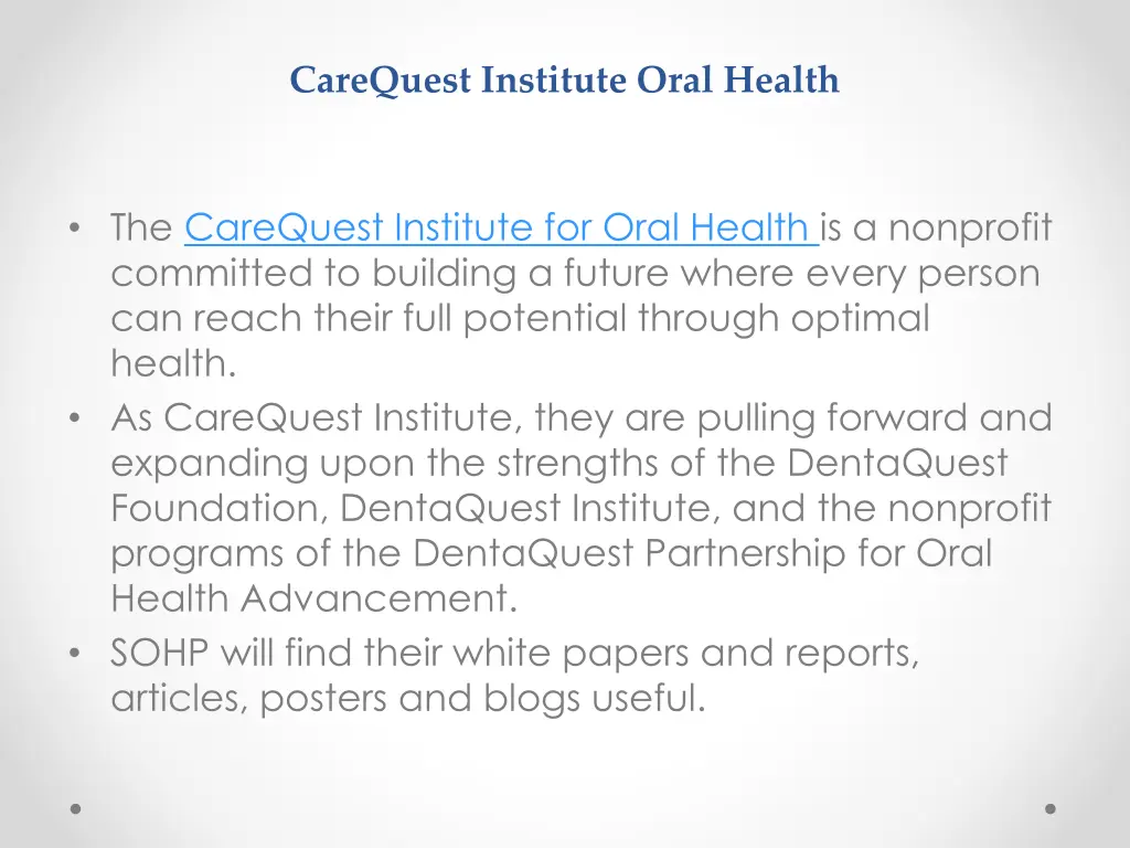 carequest institute oral health