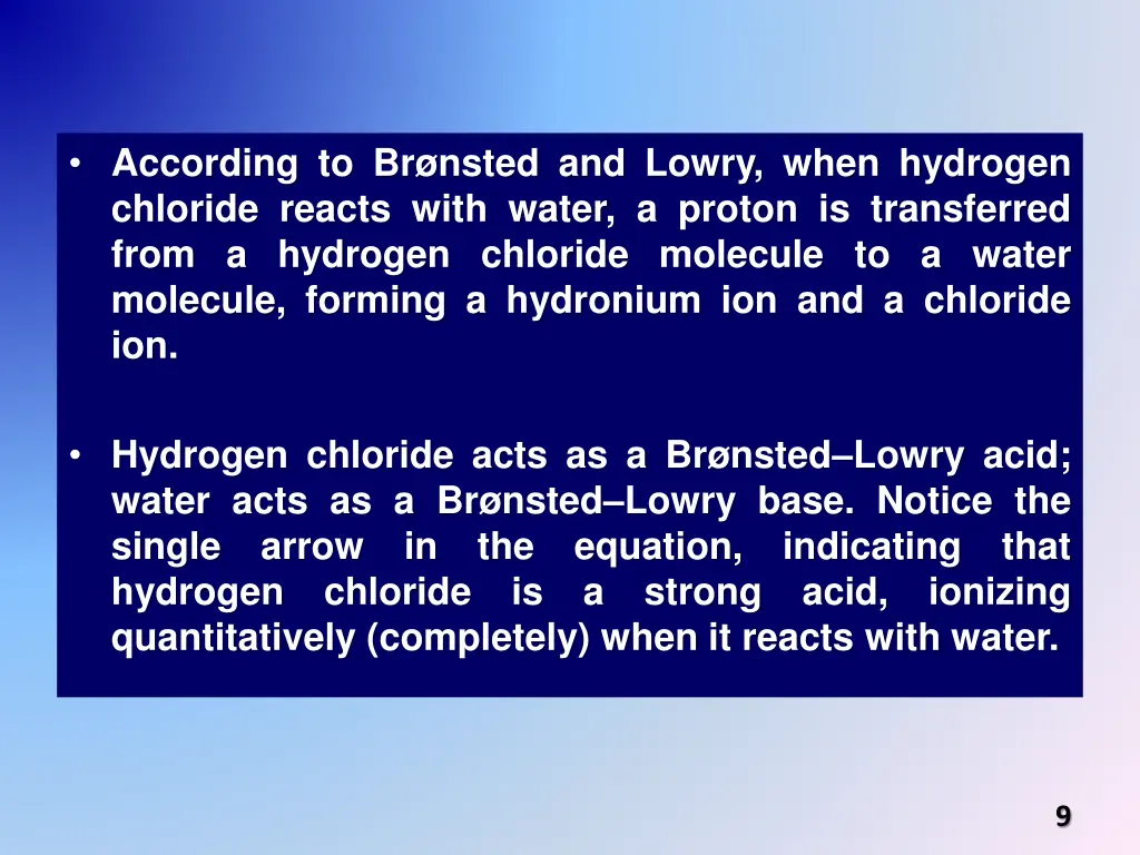 according to br nsted and lowry when hydrogen