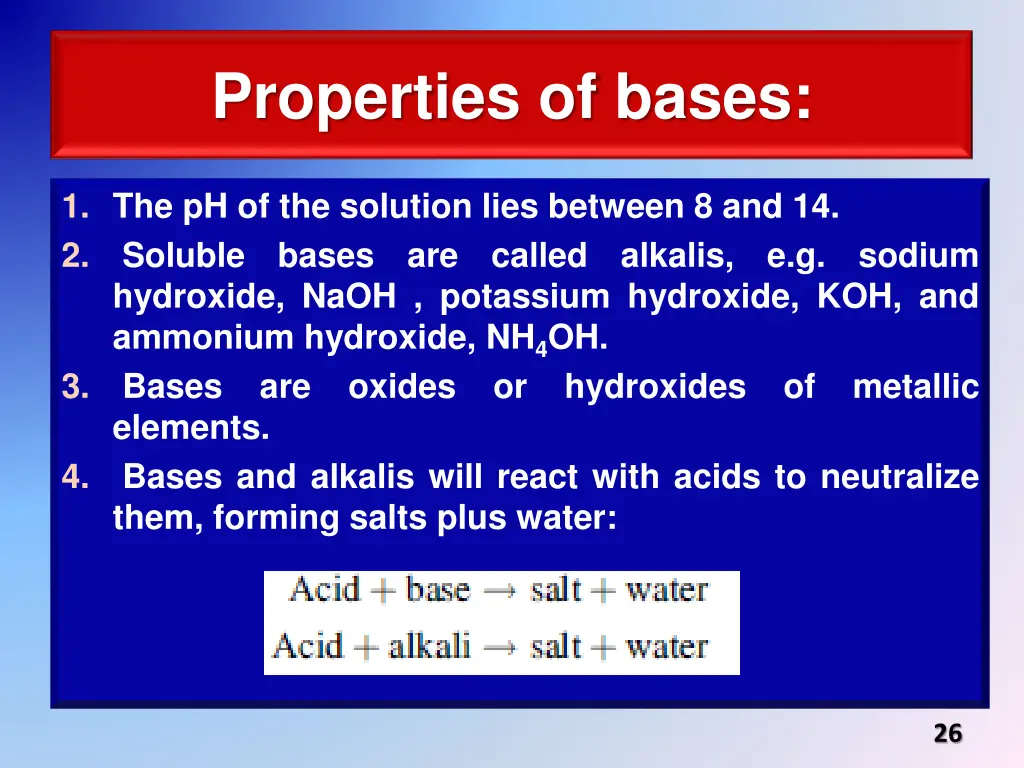 properties of bases