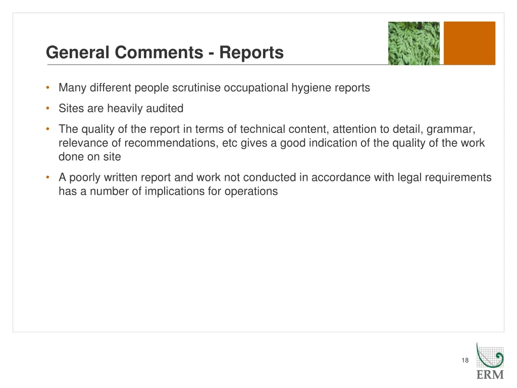 general comments reports