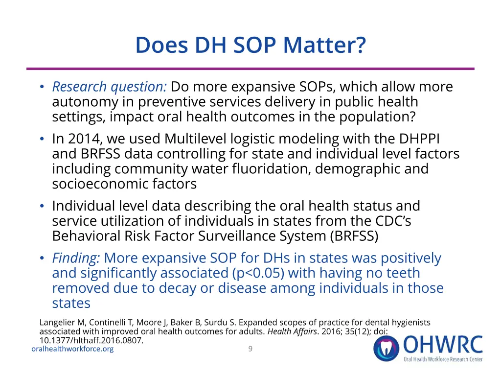 does dh sop matter