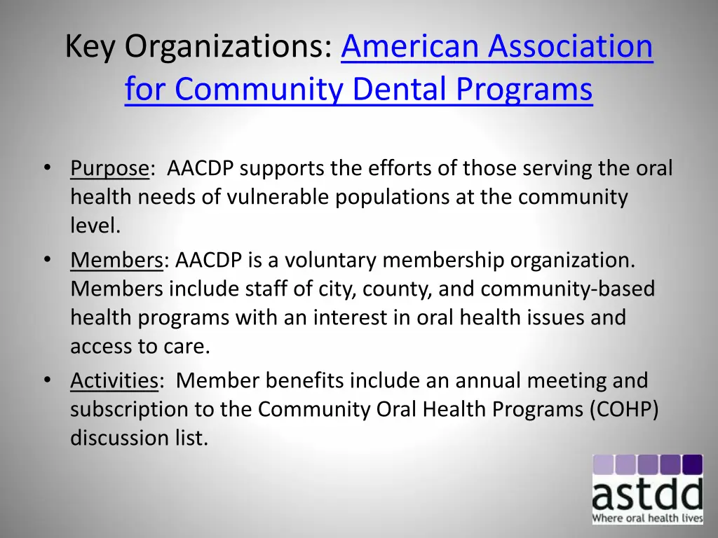 key organizations american association