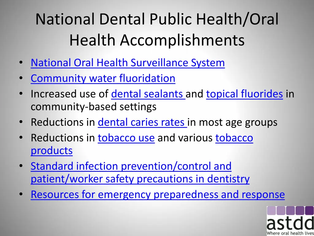 national dental public health oral health