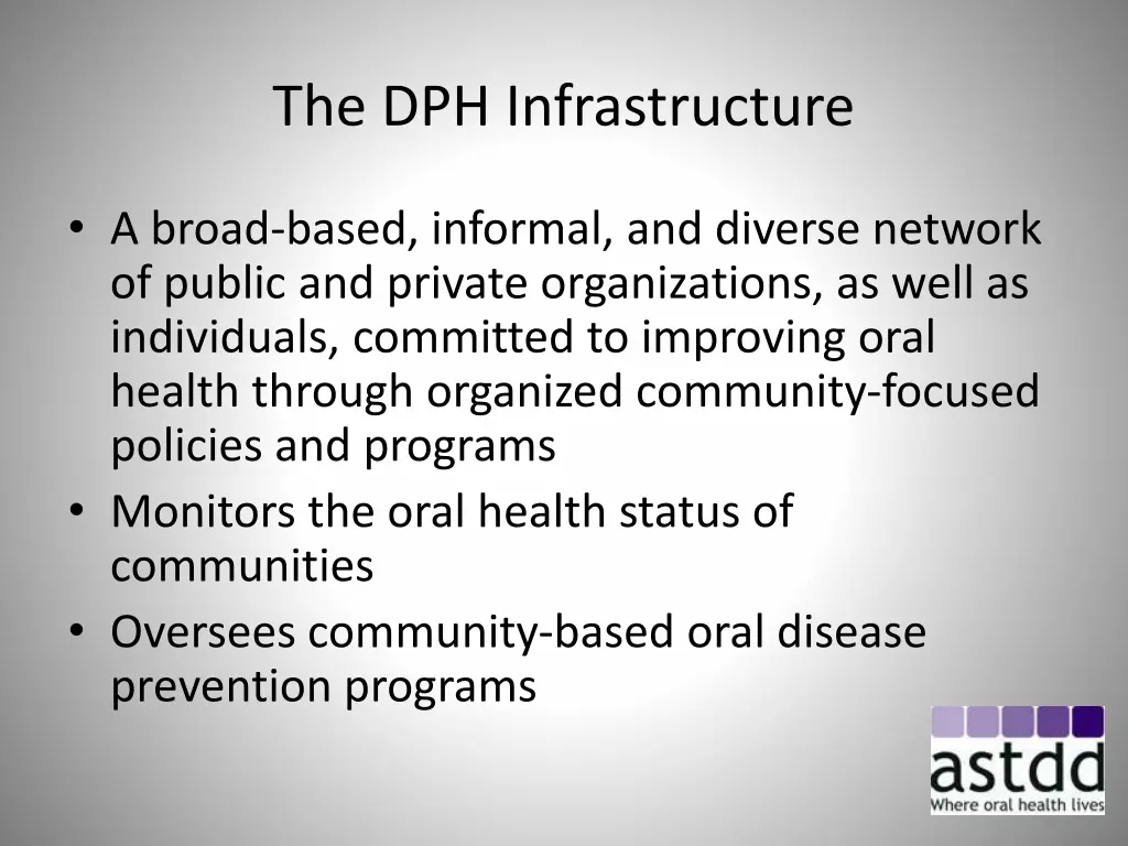 the dph infrastructure