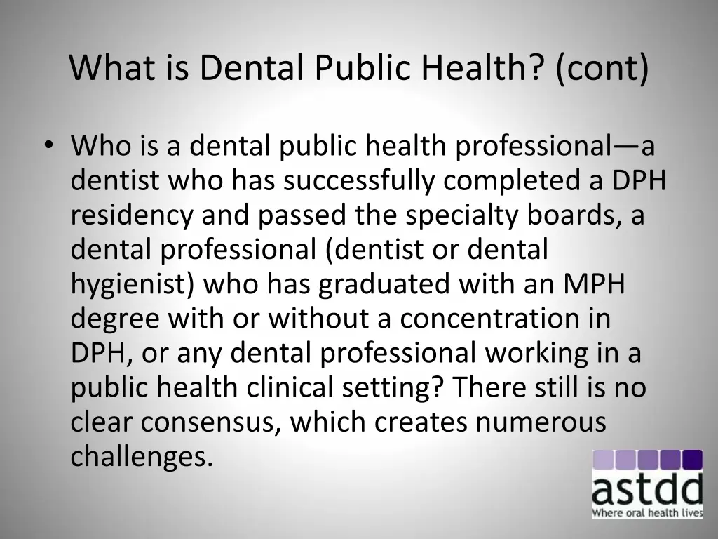 what is dental public health cont 1