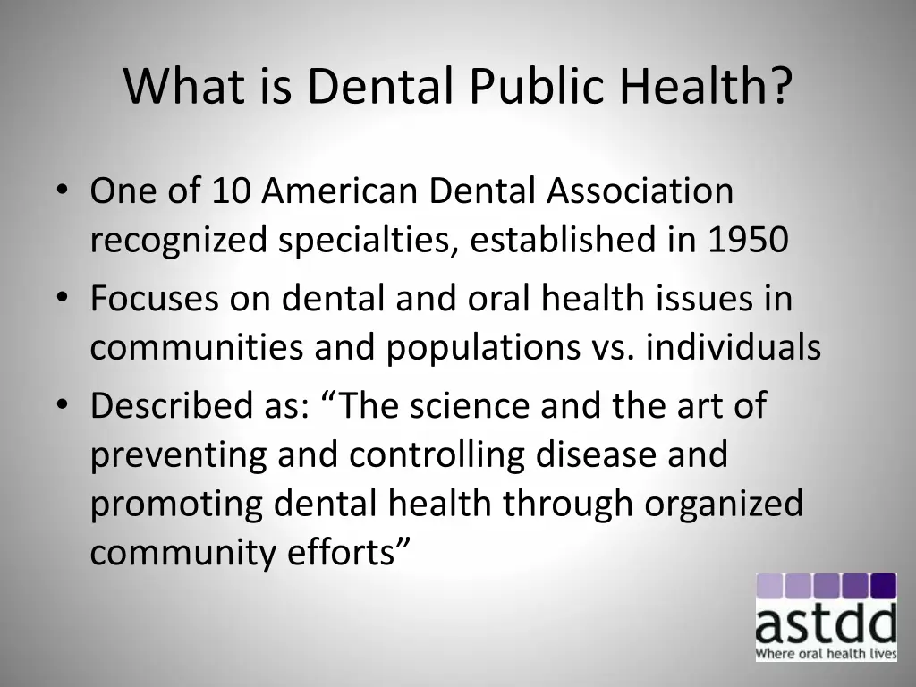 what is dental public health