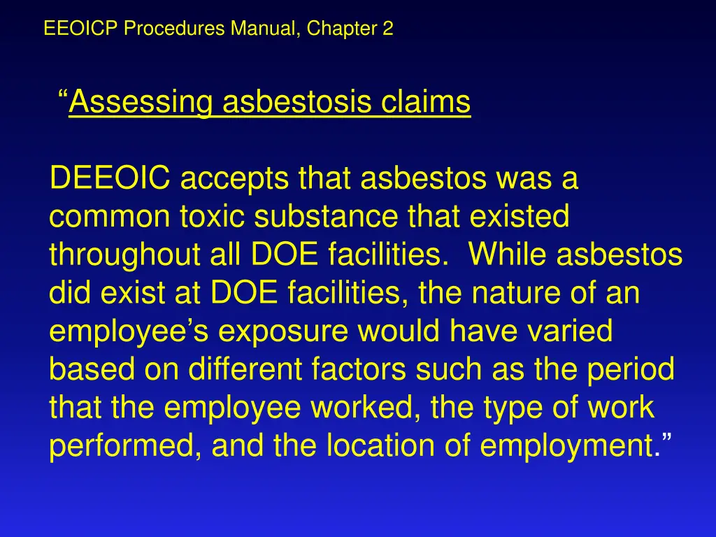 eeoicp procedures manual chapter 2