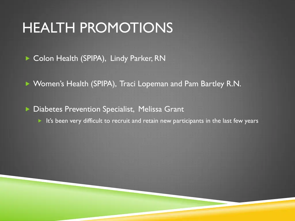 health promotions