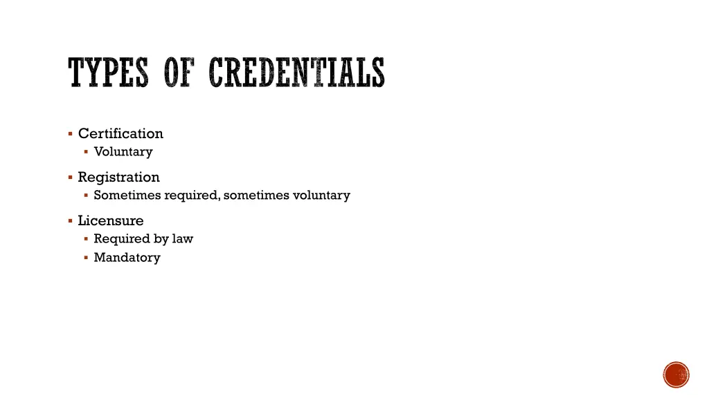 types of credentials