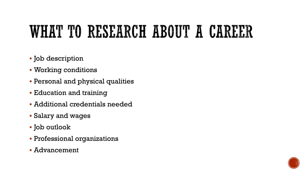 what to research about a career