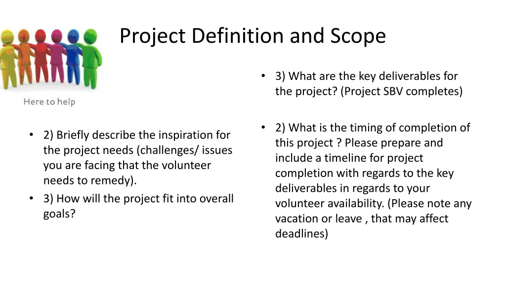 project definition and scope