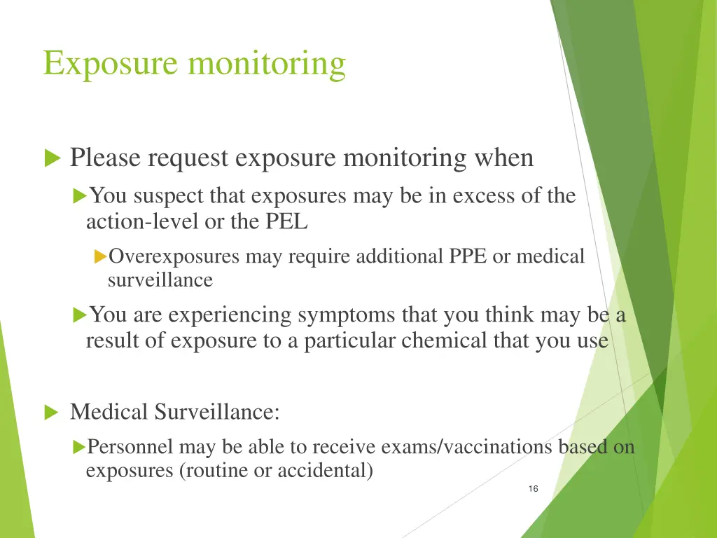 exposure monitoring