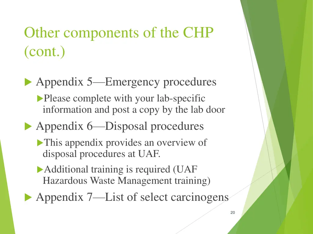 other components of the chp cont 1