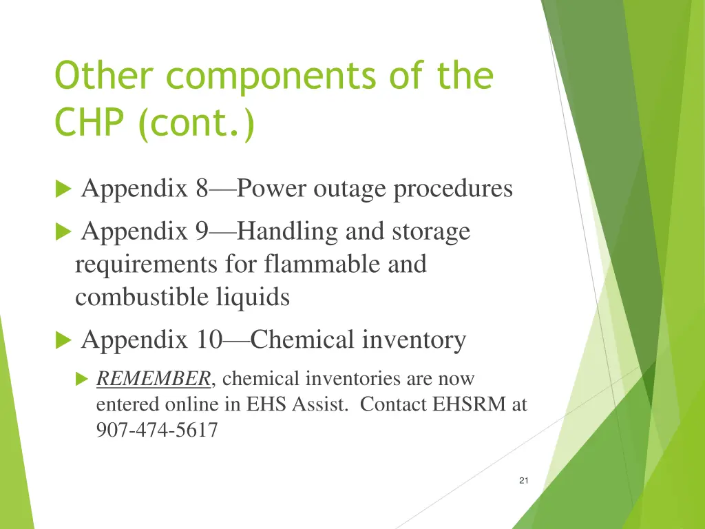 other components of the chp cont 2