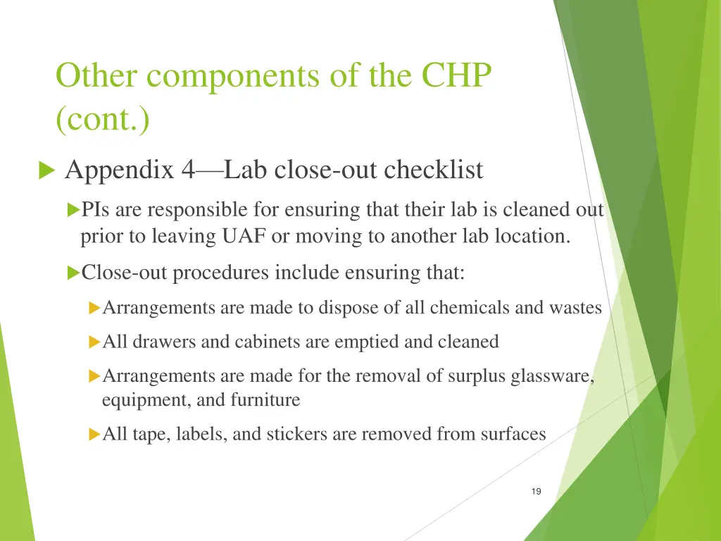 other components of the chp cont