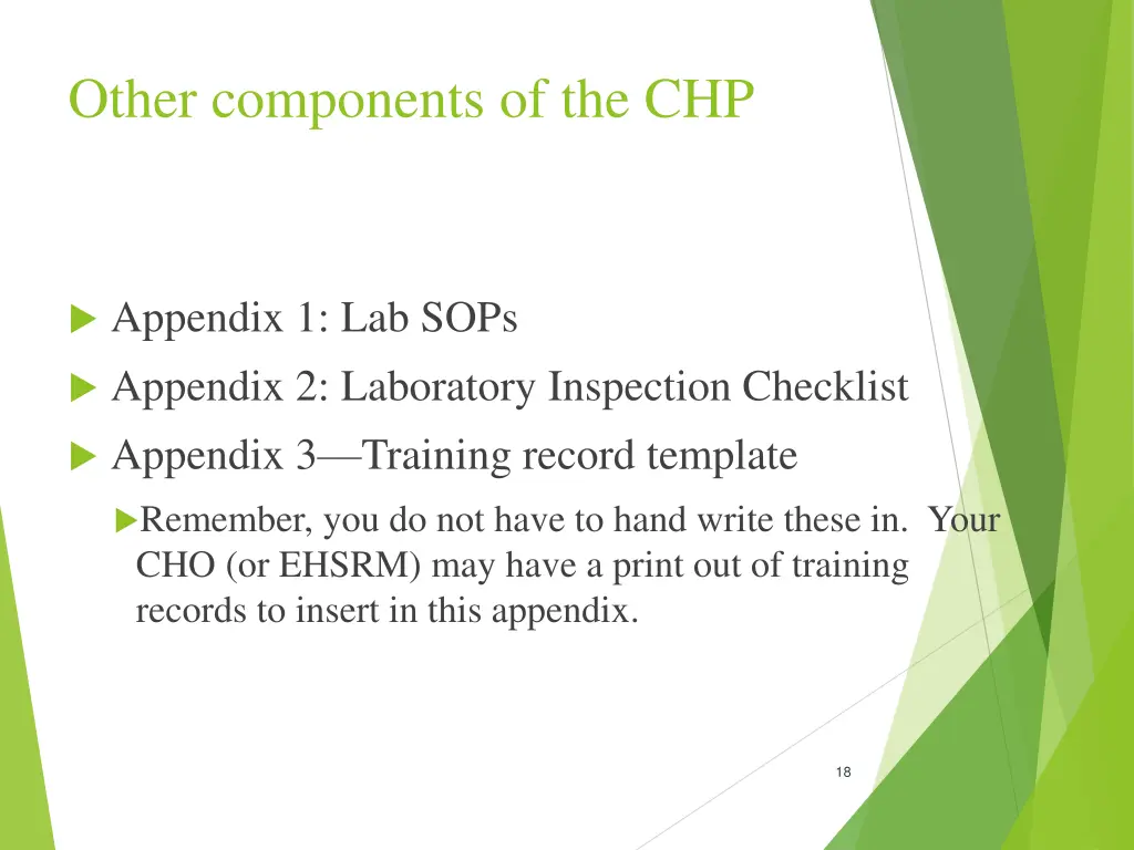 other components of the chp