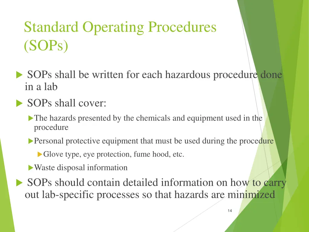 standard operating procedures sops