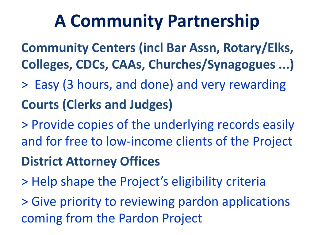 a community partnership