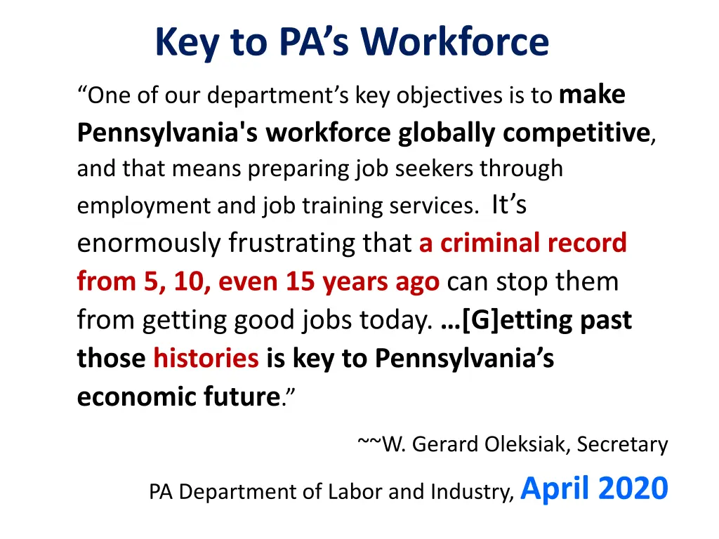 key to pa s workforce