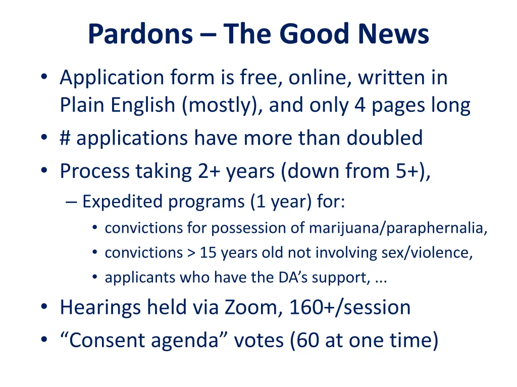 pardons the good news