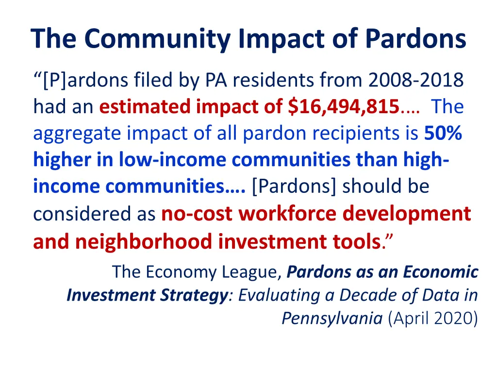 the community impact of pardons