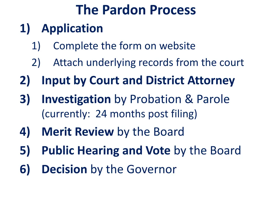 the pardon process 1 application 1 complete